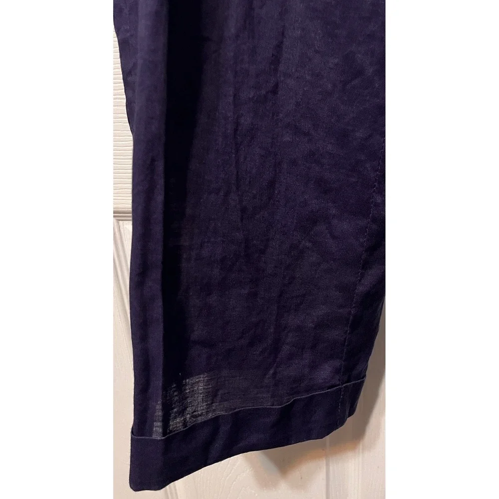 Man of Fashion Mens 2XL Navy Blue 100% Linen 2 Piece Shirt and Pants 44x34 Set